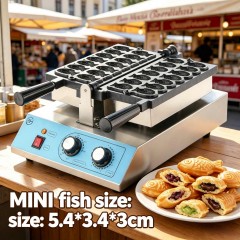 Gofrownica Mini Taiyaki japonski rybki (14 ryb) gofry Fish Shape ryba obrotowa waffle maker 1400W BH-4004