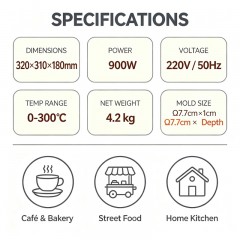 Naleśnikarka elektryczna gastronomiczna Maszyna do naleśników mini pancakes poffertjes opiekacz Urządzenie dorayaki AK-H